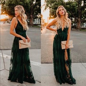 VICI Antonia Maxi Dress Hunter Green